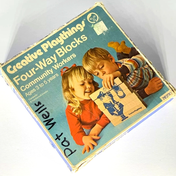 Vintage Creative Playthings 4 Way Blocks Mailman Fireman Policeman Doctor RARE - Picture 7 of 7